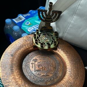 Plate related to the Tribes of Israel
A small, seven-branched menorah